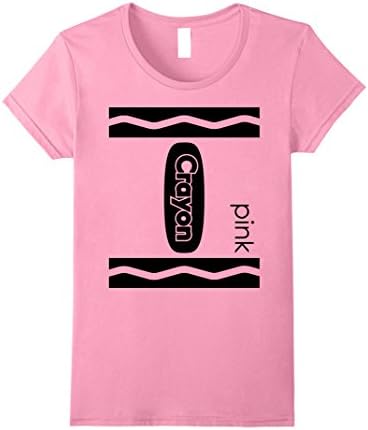 Womens Pink Crayon Halloween Couple Friend Group Costume T-shirt Medium Pink