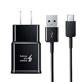 Adaptive Fast Wall Charger Adapter with USB Type C to A Cable Cord Compatible Samsung Galaxy S9 / S9+ / S8 / S8 Plus/Active/Note 8 / Note 9 and More
