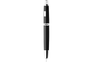 EROFA Majohn A1 Press Fountain Pen with Box, Retractable Extra Fine Nib Metal Vivid Black Ink Pen with Converter for Writing (No Clip Version)
