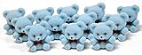 1 Mini Flocked Blue Baby Teddy Bears (48-Pack)