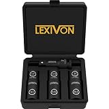 LEXIVON Impact Socket Set, 6 Total Lug Nut Size | Innovative Flip Socket Design Cover Most Commonly Inch & Metric Used Sizes | Cr-Mo Steel = Fully Impact Grade (LX-111)
