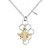 NOUMANDA Geometric Hexagon Silver Honeycomb Necklace with Gold Bee Charm Nature Jewelry (Silver)