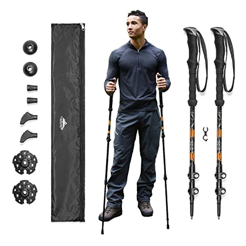 Cascade Mountain Tech Trekking Poles Aluminum Hiking Walking Sticks with Adjustable Locks