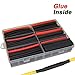 130pcs 3:1 Dual Wall Adhesive Heat Shrink Tubing Kit, 6 Sizes (Diameter): 1/2, 3/8, 1/4, 3/16, 1/8, 3/32-inch, Marine Wire Sleeve Tube Assortment with Storage Case for DIY by MILAPEAK (Black & Red)