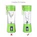 Portable blender Personal 6 Blades Juicer Cup Household Fruit Mixer,With Magnetic Secure Switch, USB Charger Cable 380ML (Green)