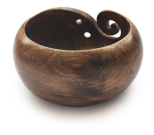 AB Handicrafts Deal For The Day Mango Wooden Yarn Bowl 6 inch for knitting, Crochet for Moms, Grandmothers