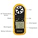 GM816 Digital Handheld Anemometer, Pocket Digital Anemometer with LCD Display for Measuring Wind Speed, Temperature and Wind Chill (Yellow)