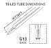 HyperSelect T8 T10 T12 Glass 4ft LED Tube Light, 18W (40W Equiv.), Ballast Bypass, Fluorescent Replacement, High Output, 2000 Lumens, 4000K, Clear, Garage, Warehouse - 6 Pack