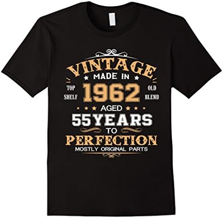 Mens Vintage 1962 aged 55 years to perfection  tshirt 2XL Black