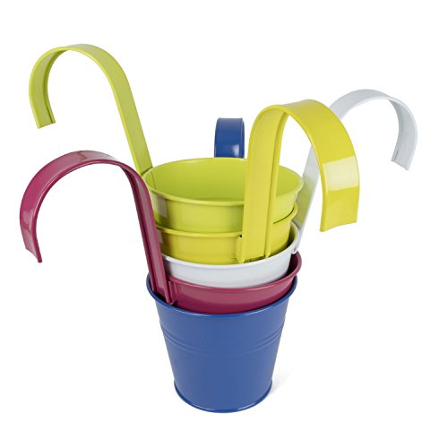 image for brightmaison Large Hanging Tin Metal Basket Bucket Planters Pot Assort