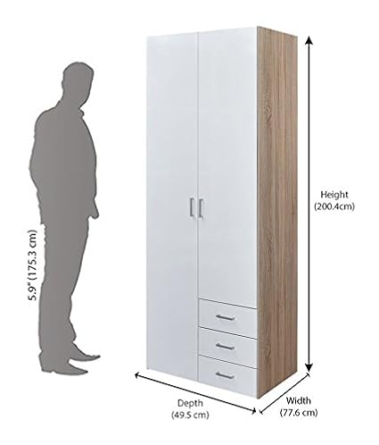 Status Polo 3272 2 Door Designer Wardrobe Walnut White Colored