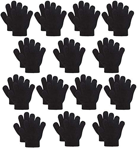 Kids Warm Magic Gloves,14 Pairs Boys Girls Winter Stretchy Knit Gloves