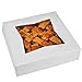 Cake Boxes - Set of 15 Pie Window Boxes 10 Inches by 10 Inches by 2 1/2 Inches White Paperboard Bakery Box by Upper Midland Products