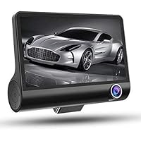 DishyKooker 4"Dashcam Car Inside Outside 3 High Definition Camera Front Rear 3 Recording Reversing Camera - chlid Gift