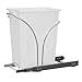 Household Essentials Glidez Chrome-Plated Steel Pull-Out/Slide-Out Discreet Single 9 Gallon Plastic Trash Can for Under Cabinet Use - Fits Standard Size Cabinet, Chrome and White