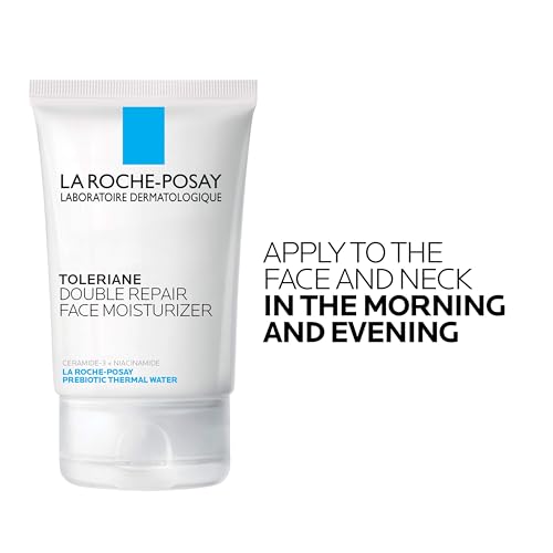 LA ROCHE-POSAY TOLERIANE DOUBLE REPAIR FACE MOISTURIZER, DAILY MOISTURIZER FACE CREAM WITH CERAMIDE AND NIACINAMIDE FOR ALL SKIN TYPES, OIL FREE, FRAGRANCE FREE
