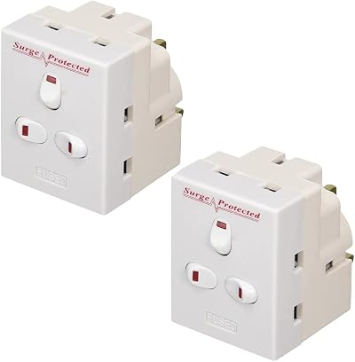 Karrma Ltd 3 Way Extension Plug UK Surge Protection 13A Switched Neon Splitter