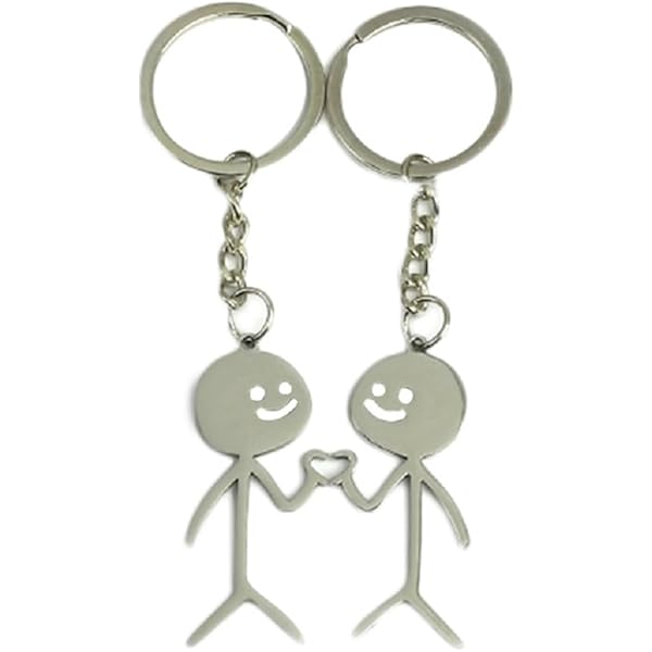 Llavero Con Colgante De Corazón De Dedo De Acero Inoxidable, Llavero De Garabato De Relaciones A Larga Distancia, Regalo De Recuerdo Para Hombres Y Mujeres, Plateado