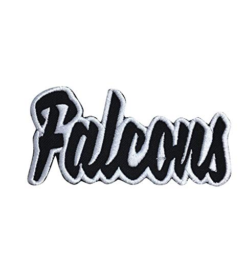 Falcons - Black/White - Team Mascot - Words/Names - Iron on Applique/Embroidered Patch