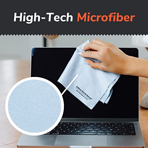 Elite Tech Gear Microfiber Cloth 8Pack, 12" x 12" Oversized Cleaning