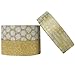 Wrapables Gold Treasure Japanese Washi Masking Tape (Set of 3), 5M L x 15mm W