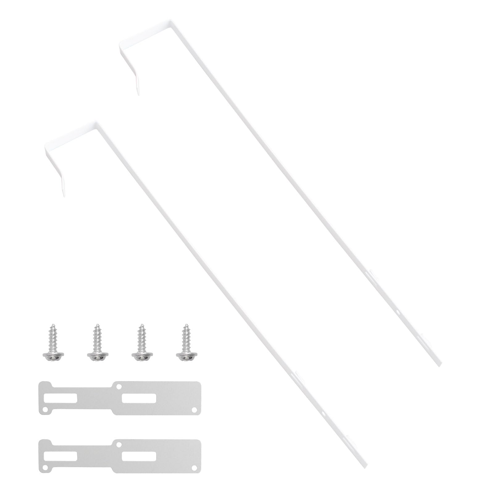 Photo 1 of INCREWAY 2 Height Adjustable Door Mirror Hanger Set w Protective Linin Hooks Mirror Brackets Set, White