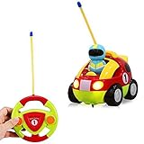 ToyPark RC Cartoon Race Car with Music and Lights Electric Radio Control Toy for Baby Toddlers Kids