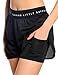 UDIY Women's 2 in 1 Sports Shorts with Inner Pocket Trainning Running Shorts