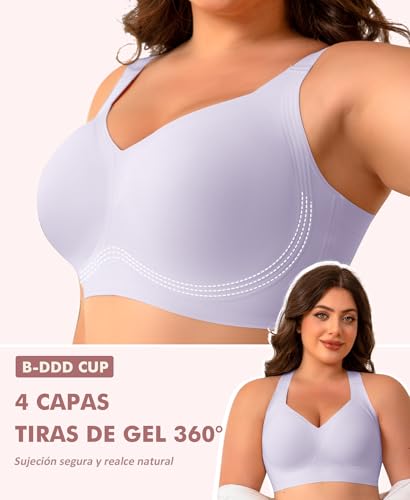 Ganado Women's Wireless Bras Wide Strap Bra Push up Padded Basic Seamless Bralette