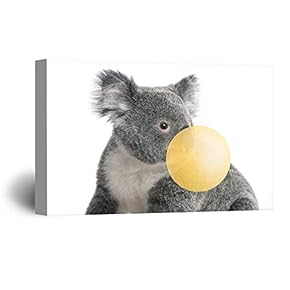 Cute Animals Playing Bubblegum Painting Artwork for Home Framed