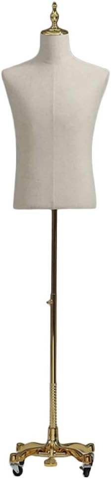 Amazon マネキン 服の形 男性マネキン マネキン ソーイングの場合 ドレスフォーム 金属ローリングベース付きボディトルソー 半身スタイル Color Gold Base Size L 置物 オブジェ オンライン通販