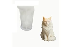1 Realistic Maine Coon Cat Silicone Mold - Irregular Cat Shape With Lifelike Tabby Paw Prints & Texture, Reusable DIY Candle 