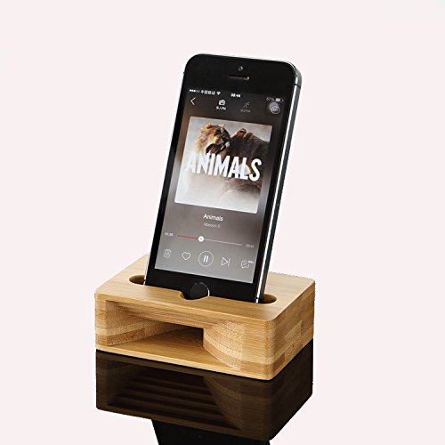Glodeals Wooden Mobile Phones Support Creative Sound Amplifier Bamboo Amplification Stands for iphone 4 5SE 6 6S
