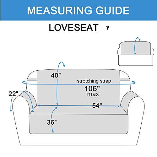 RHF AntiSlip Loveseat Covers for Leather Sofa, Couch Cover, Loveseat