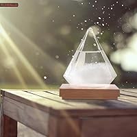 FlyWallD Christmas Gift Weather Predictor Storm Glass Bottle Diamond Creative Stylish Weather Station Forecaster Barometer, Desktop Decoration Crafts Christmas Gift of Choice (Water Droplet+Base)...