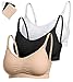 La Reve Wireless Nursing Bra | Full Coverage Seamless Bra for Breastfeeding, Medium, 3 Pcs/Pack-Black, Nude, White