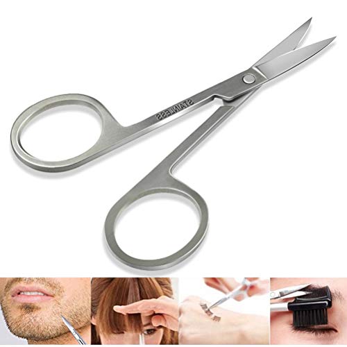 Small Scissors Stainless Steel Trimmer Scissors Sharp Eyebrow Tools for Women Eyelash Hair Trimmer Men Beard Nose Hair Grooming Scissors BLUETOP
