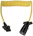 Wesbar 787196 Vehicle/Trailer Coiled Wire Jumper, 7-Way to 5-Way, 8'