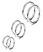 THUNARAZ 3 Pair Stainless Steel 16G Sleeper Earrings Septum Clicker Nose Lip Ring Body Piercing (A:Silver-Tone)