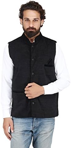Akaas_Men's_Cotton Blend Nehru and Modi Jacket Ethnic Style For Party Wear