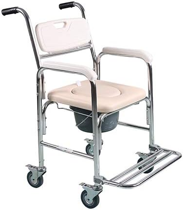 Wheeled toilet/with seat and seat cushion and back toilet mobile chair toilet chair with wheelchair seat wheelchair shower transport chair foldable mobile chair bathroom toilet stool elderly disable