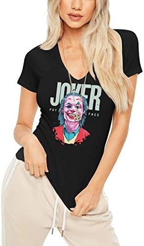 Women's Joaquin-Phoenix-Joker-Pop- V-Neck T Shirt 100% Cotton