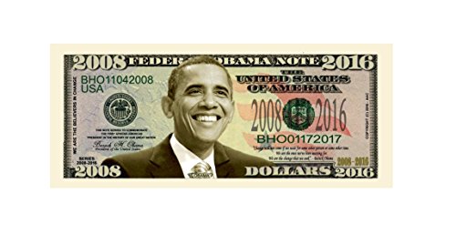 Barack Obama 2008-2016 Commemorative Dollar Bill in Currency Holder