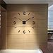 FASHION in THE CITY 3D DIY Frameless Wall Clock Creative Design Mirror Surface Wall Decorative Sticker Watches (Gold)