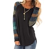WOCACHI Womens Blouses Color Block Long Sleeve Striped Patchwork Leopard Shirt Flowy Tunic Tops Spring Summer T-Shirts