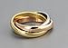 BBX JEWELRY Women's 316L Stainless Steel Tone Interlocked Rolling Wedding Band Rings,Tri color:Gold,Silver,Rose