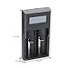 2-Bay Smart Li-ion Battery Charger, for 18650, 26650, 18500, 17335, 3.7V AA, AAA Rechargeable Lithium Batteries, Flashlight Torch headlamp Charger, USB Port Dual Channel with LCD