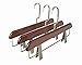 Beech Wooden Pant Skirt Hangers with 2-Adjustable Clips, Retro Finish, 3 Pack