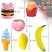 JingStyle 6 Pack Squishies Slow Rising Jumbo Toys Hamburger Peach Banana Mango Ice Cream Fries Food Fruit Squishy Stress Reliever Cream Scented Cuddly Soft Squeeze Holiday Toy for Kids Adults