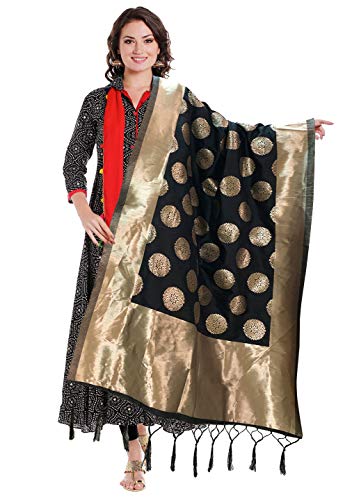 Indian Bridal Wedding Pakistani Banarasi Women Woven Cotton Silk Veil Dupatta Stole Chunni Shawl Scarf